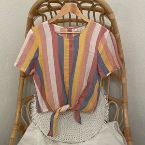 Madewell rainbow stripe top